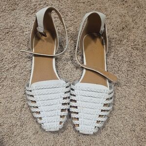 Elegant Cream Braided Women's Sandals